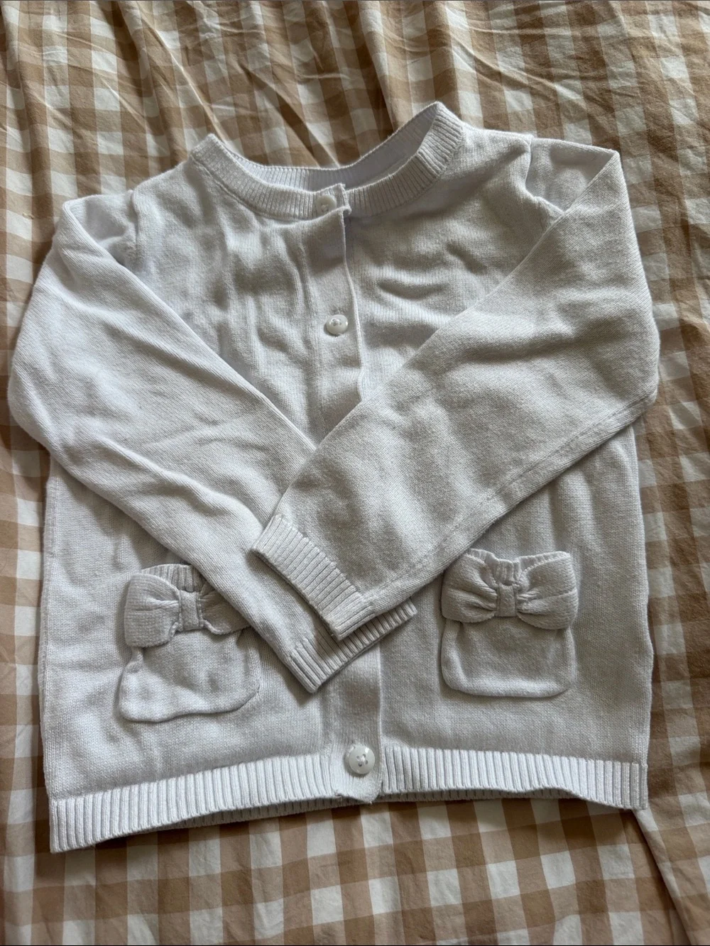 The Children's Place White Knit Button-Up Cardigan 2T